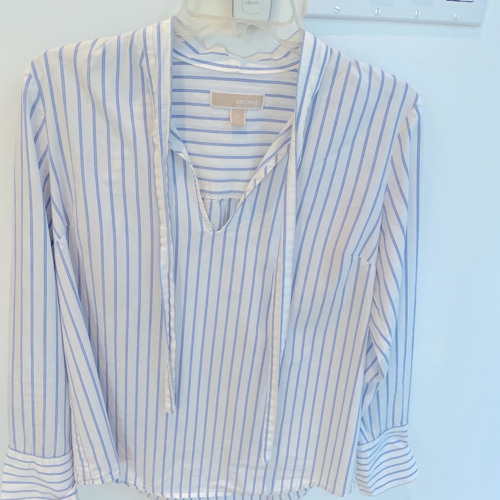 Michael Kors Blue and White Women’s Blouse